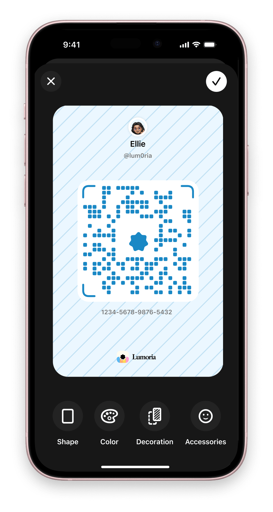 A Lumoria profile card