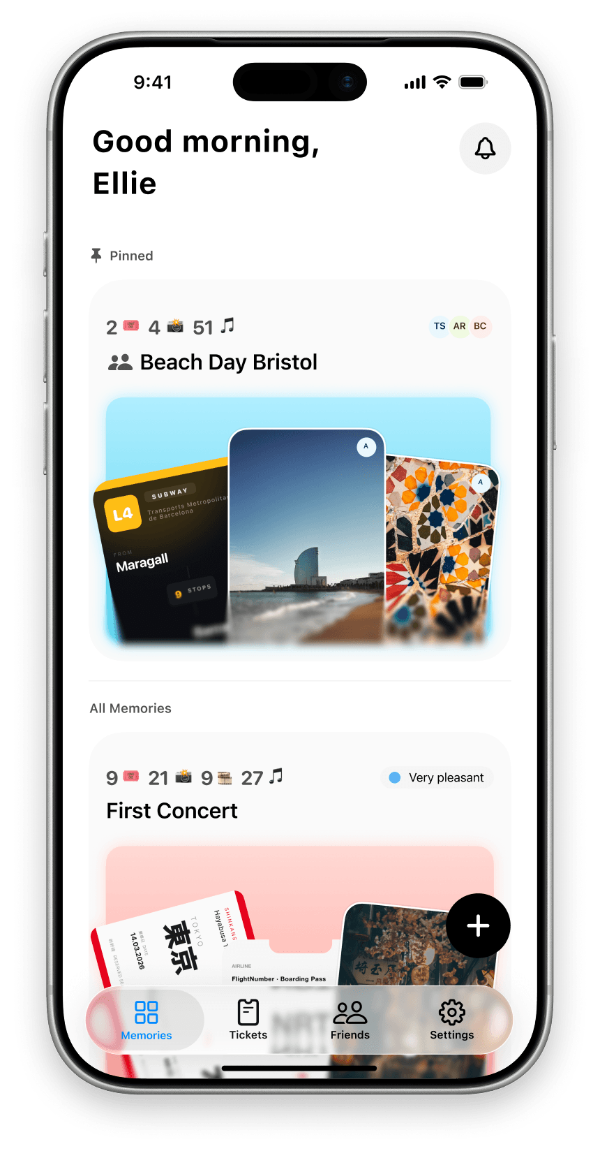 The Memories tab on iPhone