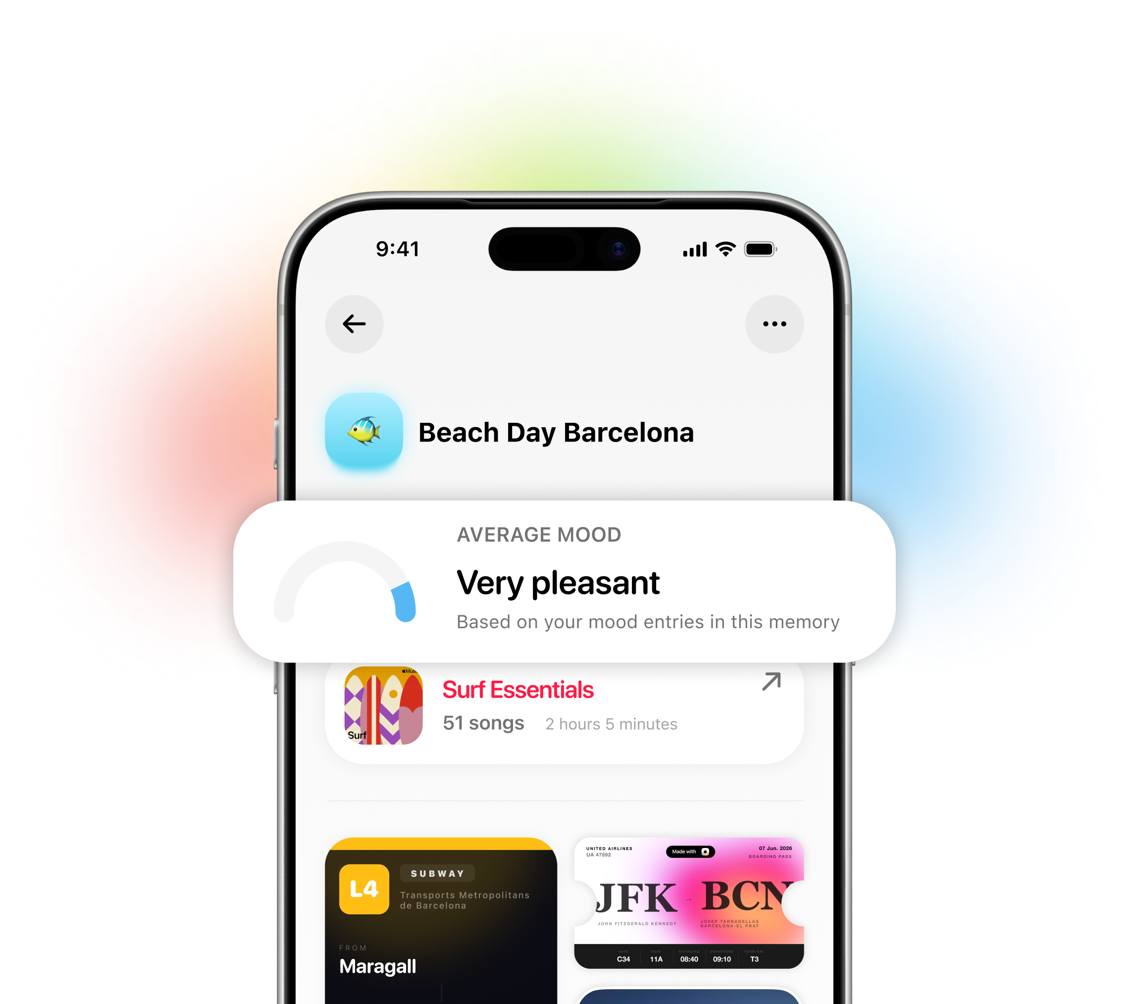 Lumoria mood log sheet on iPhone