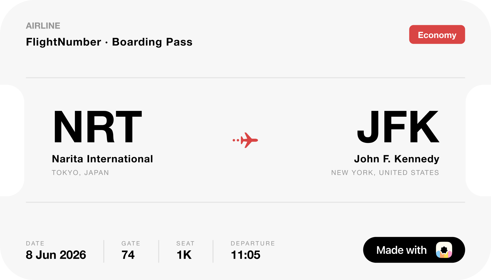 Plane tickets ticket template